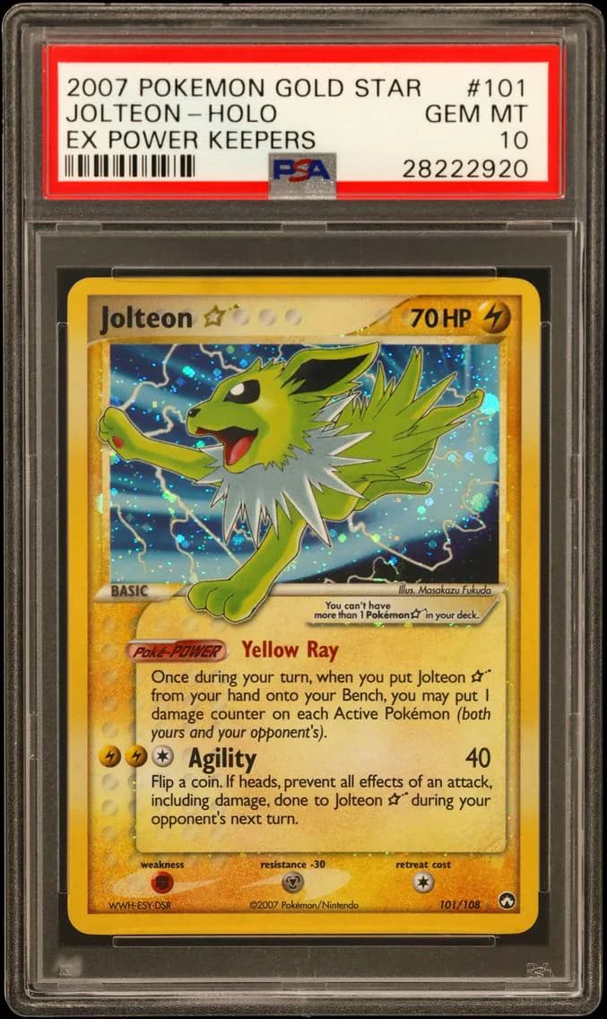 2007 #101 Jolteon-Holo Gold Star PSA 10 EX Power Keepers