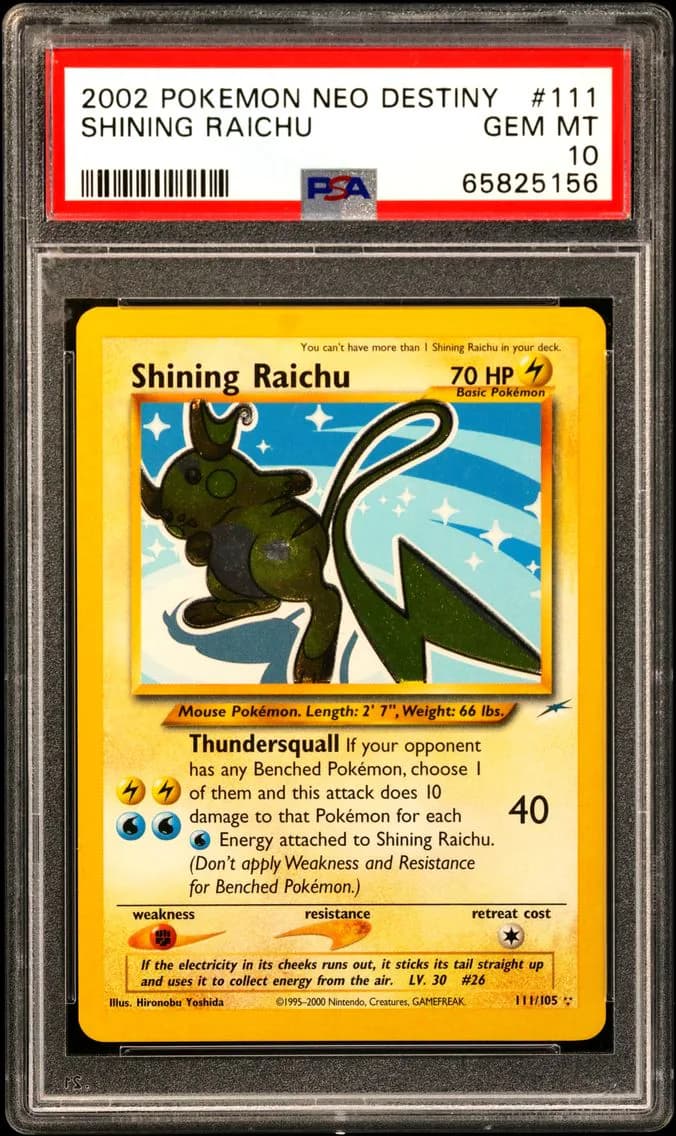 2002 #111 Shining Raichu PSA 10 Neo Destiny