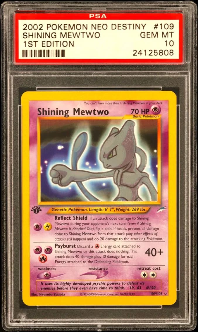 2002 #109 Shining Mewtwo 1st Edition PSA 10 Neo Destiny