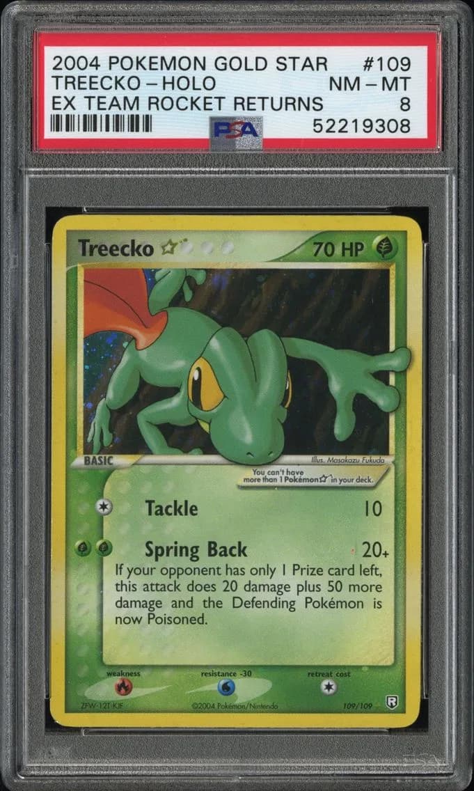 2004 #109 Treecko-Holo PSA 8 EX Team Rocket Returns Pokemon