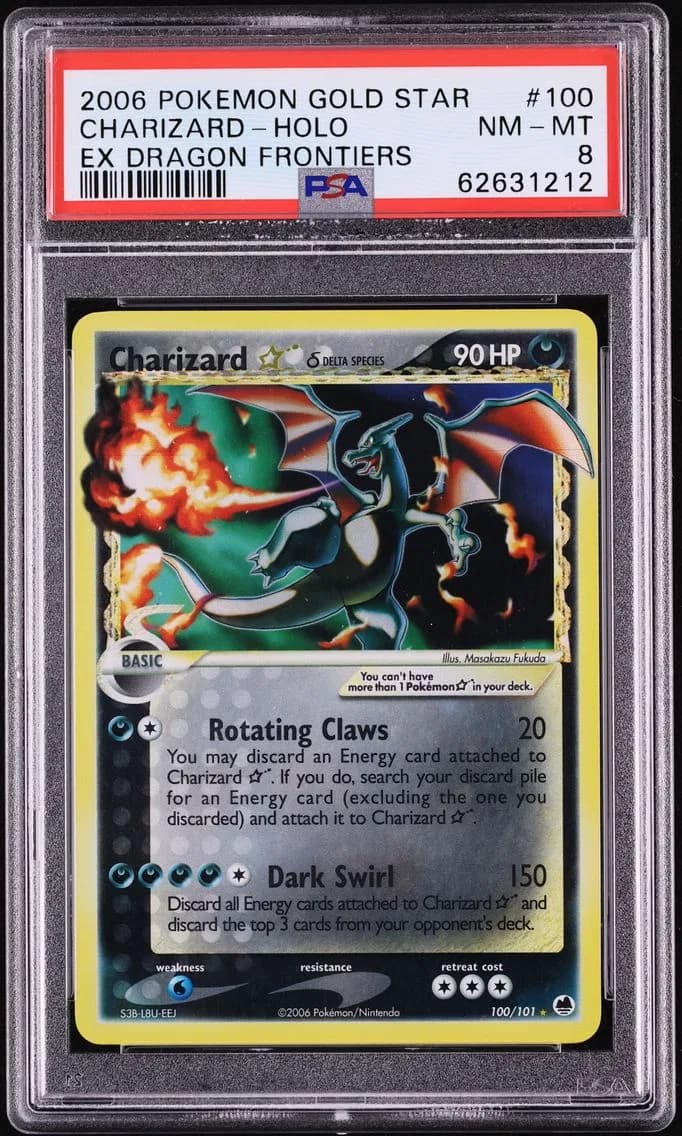 2006 #100 Charizard-Holo PSA 8 EX Dragon Frontiers Pokemon