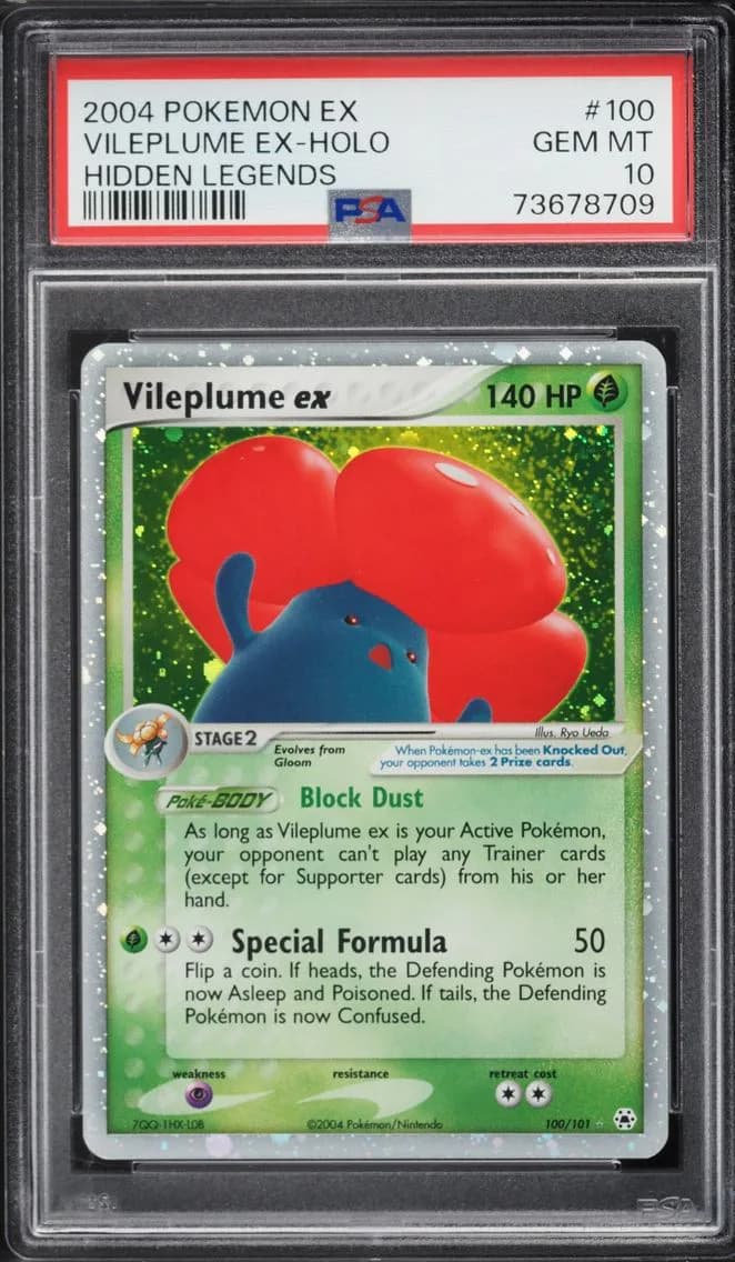 2004 Pokemon EX Hidden Legends Holo Vileplume ex #100 PSA 10 GEM MINT