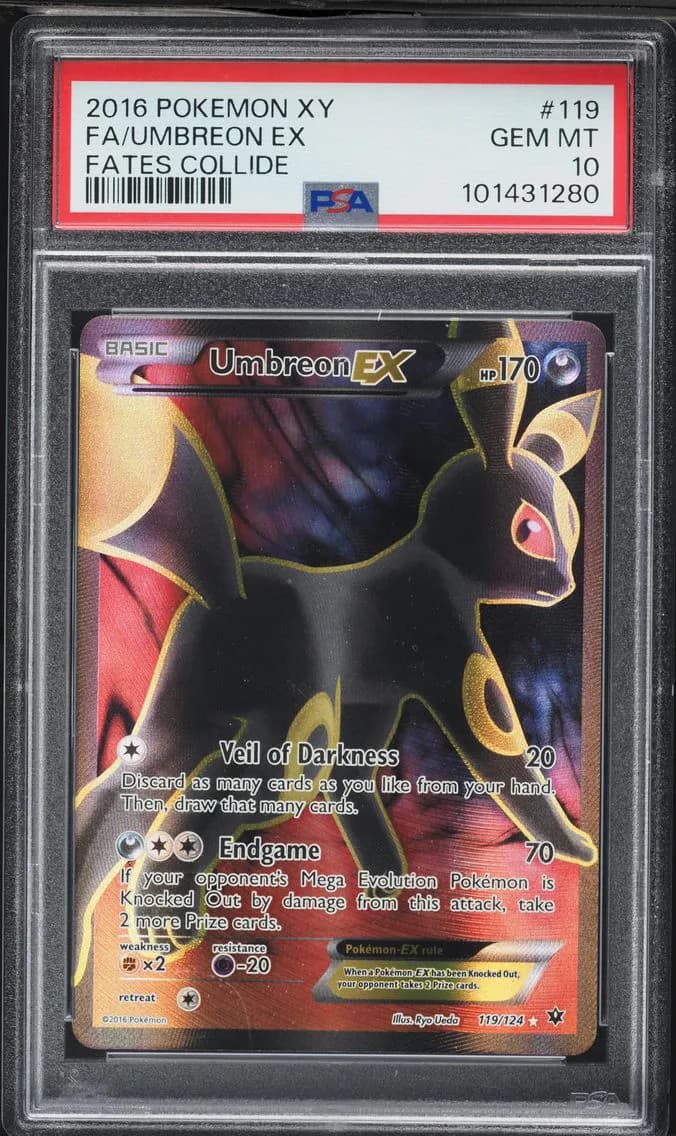 2016 #119 Full Art/Umbreon EX PSA 10 XY Fates Collide Pokemon
