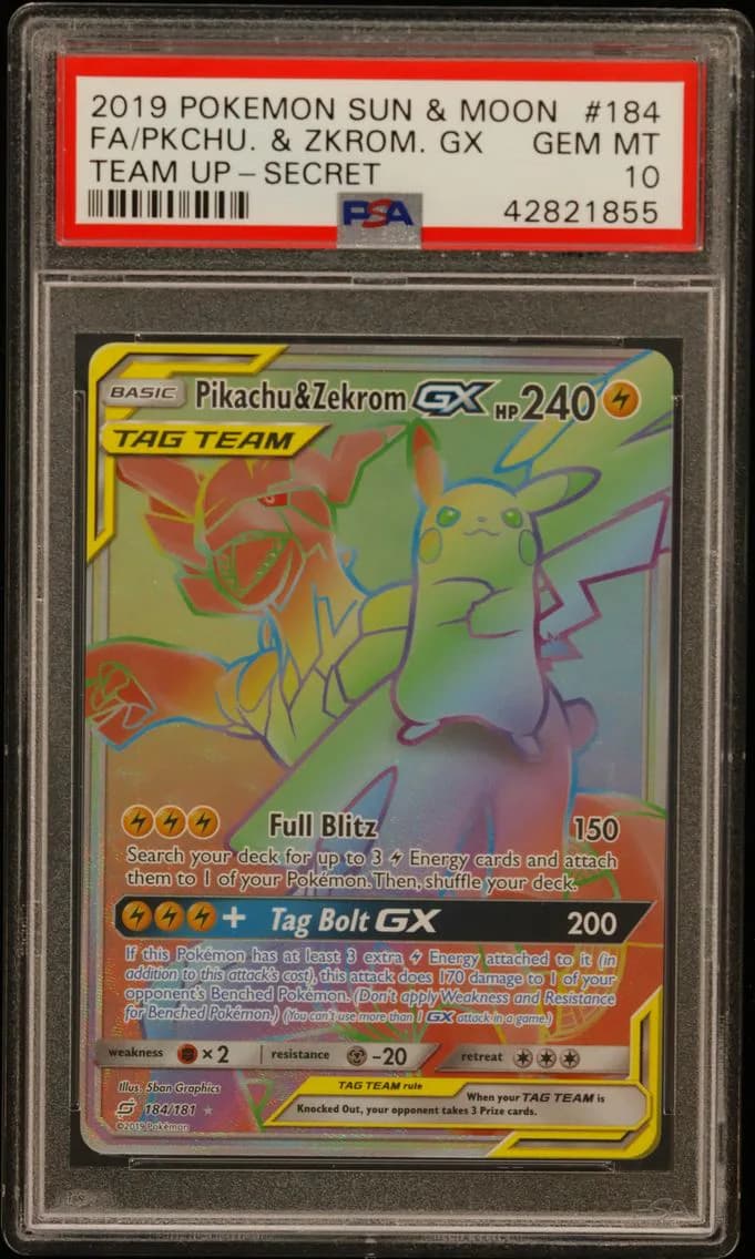 Pikachu & Zekrom-GX slab