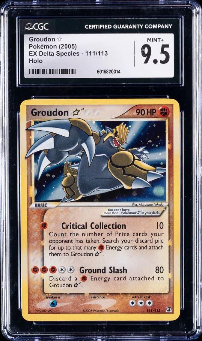 2005 #111 Groudon Gold Star CGC 9.5 EX Delta Species - English Pokemon