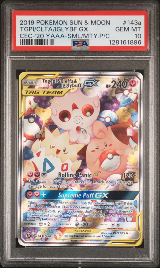 2019 #143a Togepi & Cleffa & Igglybuff GX PSA 10 Sun & Moon Cosmic Eclipse