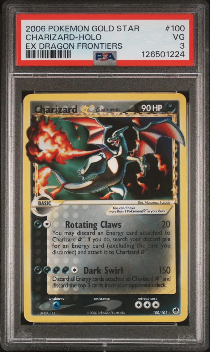 2006 #100 Charizard-Holo PSA 3 EX Dragon Frontiers Pokemon