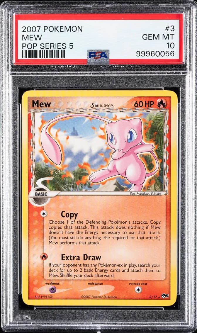 2007 #3 MEW PSA 10 POKEMON POP SERIES 5