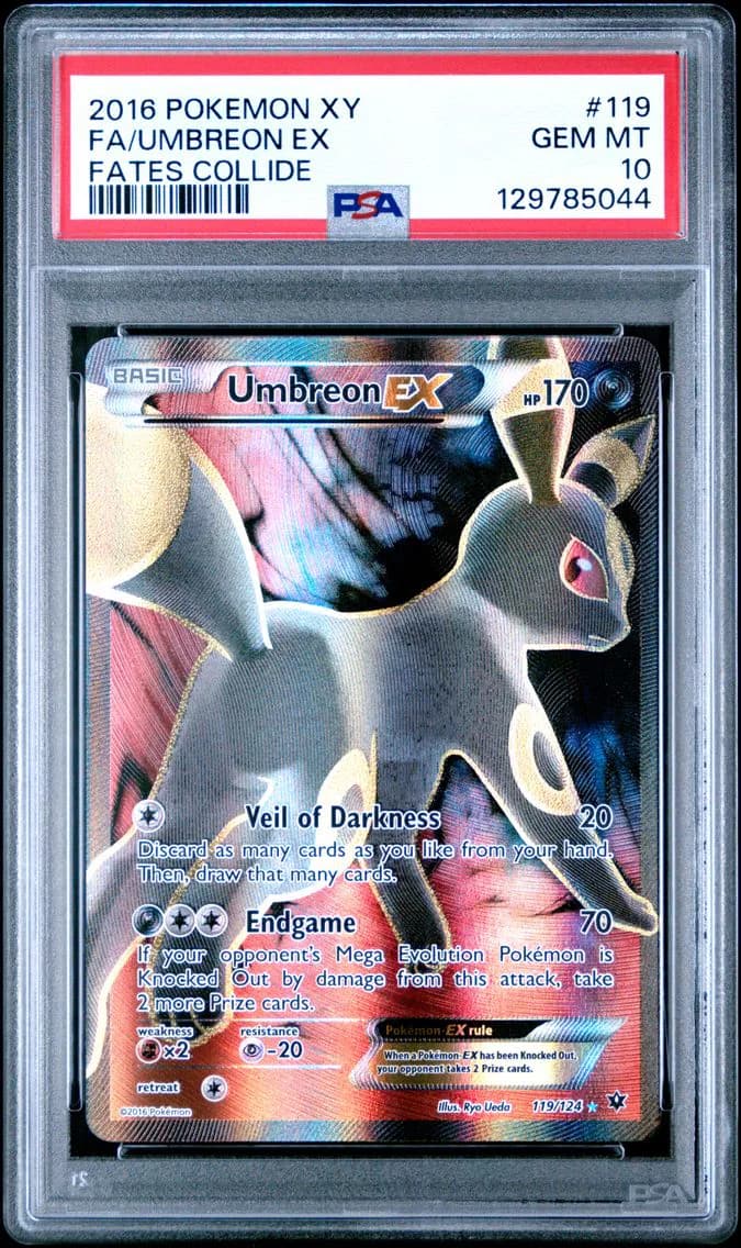 2016 #119 Full Art/Umbreon EX PSA 10 XY Fates Collide