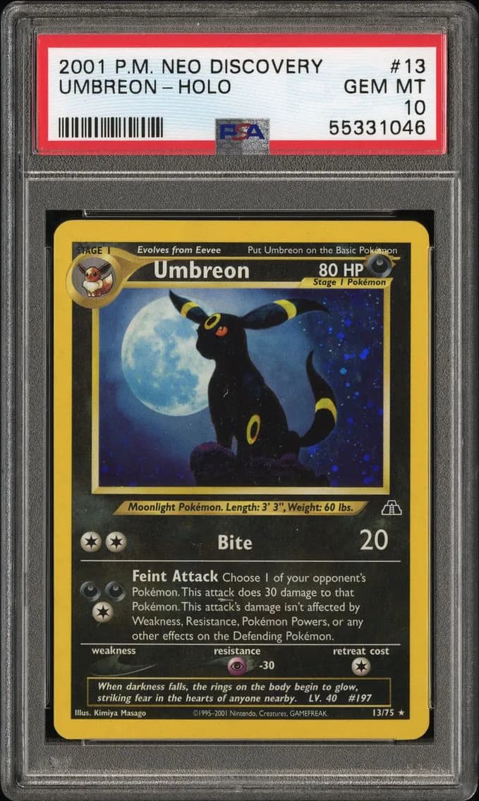 2001 #13 Umbreon-Holo PSA 10 Neo Discovery