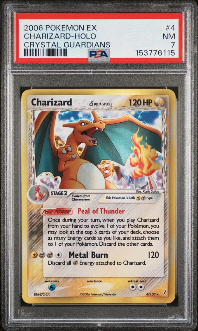 2006 #4 Charizard-Holo PSA 7 EX Crystal Guardians