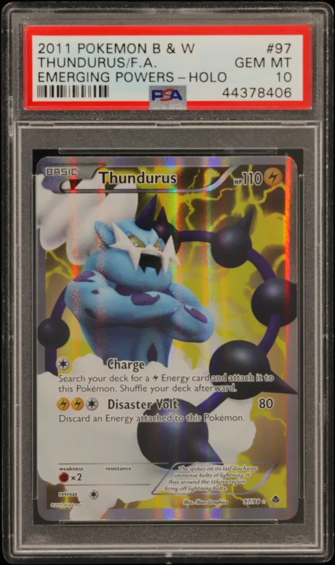2011 #97 Full Art/Thundurus PSA 10 Black & White Emerging Powers