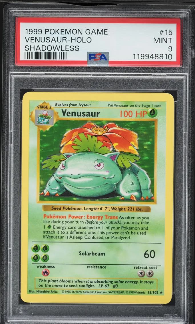 1999 #15 Venusaur-Holo PSA 9 Game Pokemon