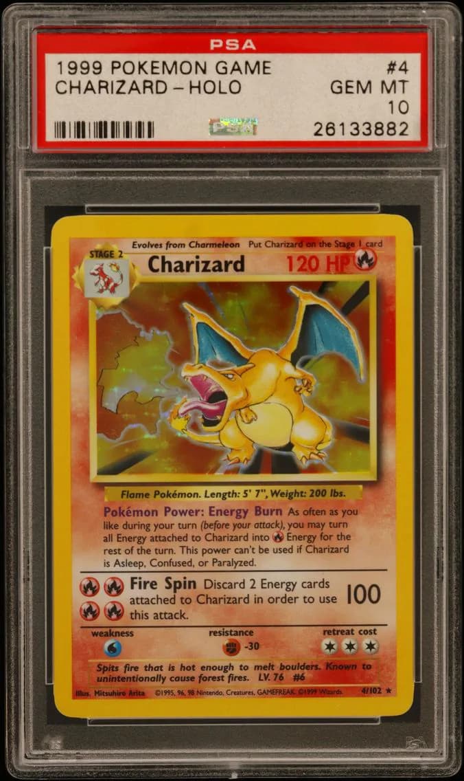 1999 #4 Charizard-Holo PSA 10 Game
