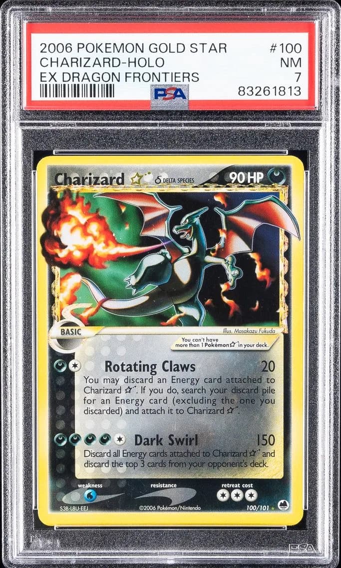 2006 #100 Charizard-Holo PSA 7 EX Dragon Frontiers Pokemon