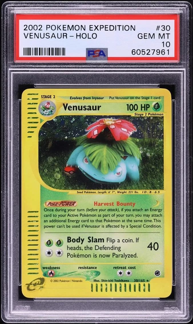 2002 #30 Venusaur PSA 10 Pokemon Expedition Holo