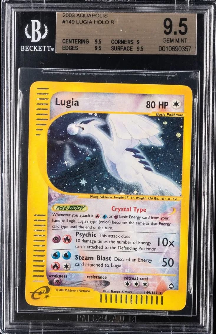 2003 #149 Lugia-Holo BGS 9.5 Aquapolis Pokemon