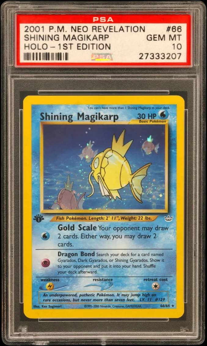 2001 #66 Shining Magikarp-Holo 1st Edition PSA 10 Neo Revelation