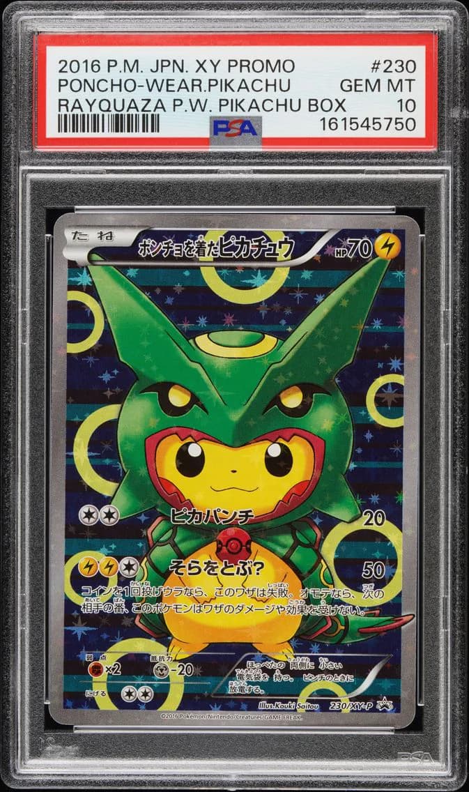 2016 #230 Poncho-Wearing Pikachu PSA 10 Japanese XY Promo