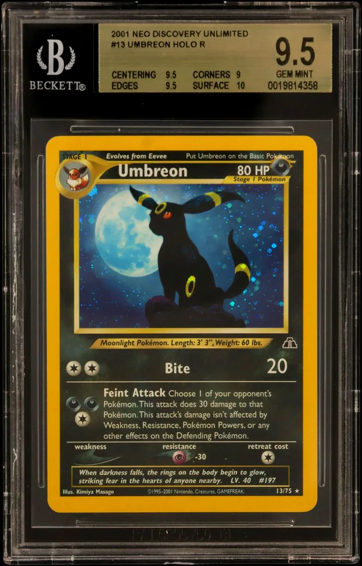 2001 #13 Umbreon HOLO R BGS 9.5 Neo Discovery Unlimited
