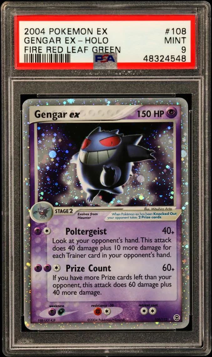 2004 #108 Gengar EX-Holo PSA 9 EX Fire Red & Leaf Green