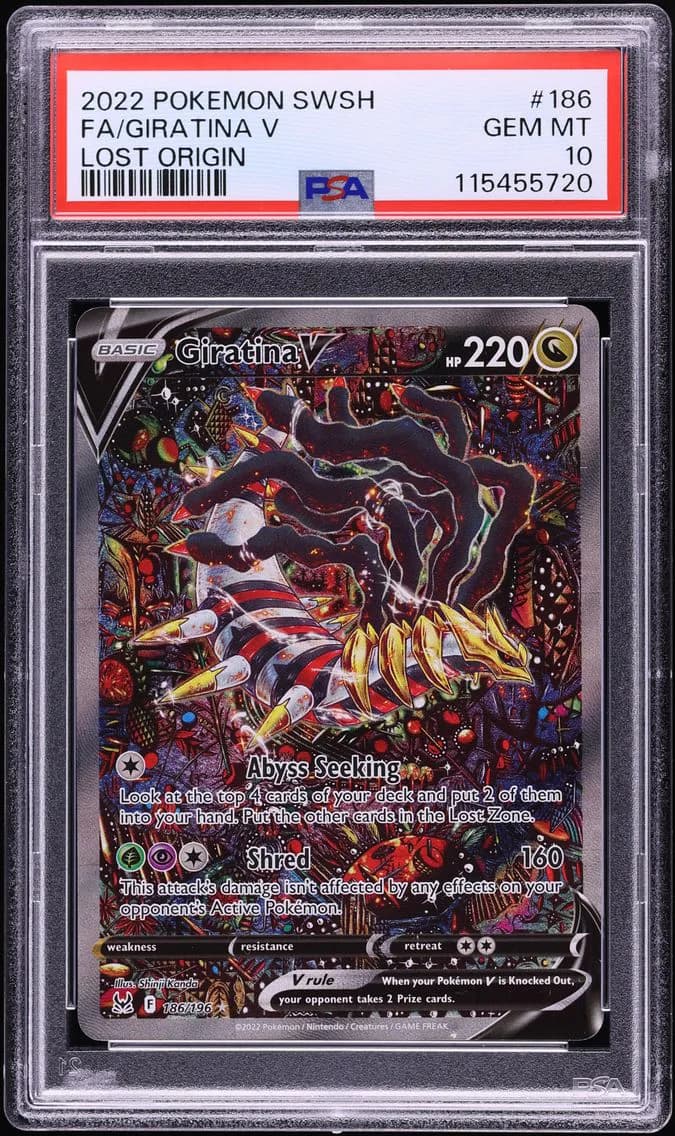 2022 #186 Full Art/Giratina V PSA 10 Sword & Shield Lost Origin Pokemon