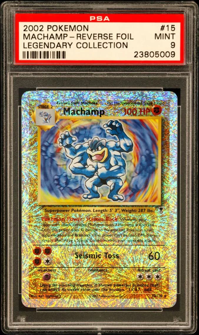 2002 #15 Machamp-Reverse Foil PSA 9 Legendary Collection
