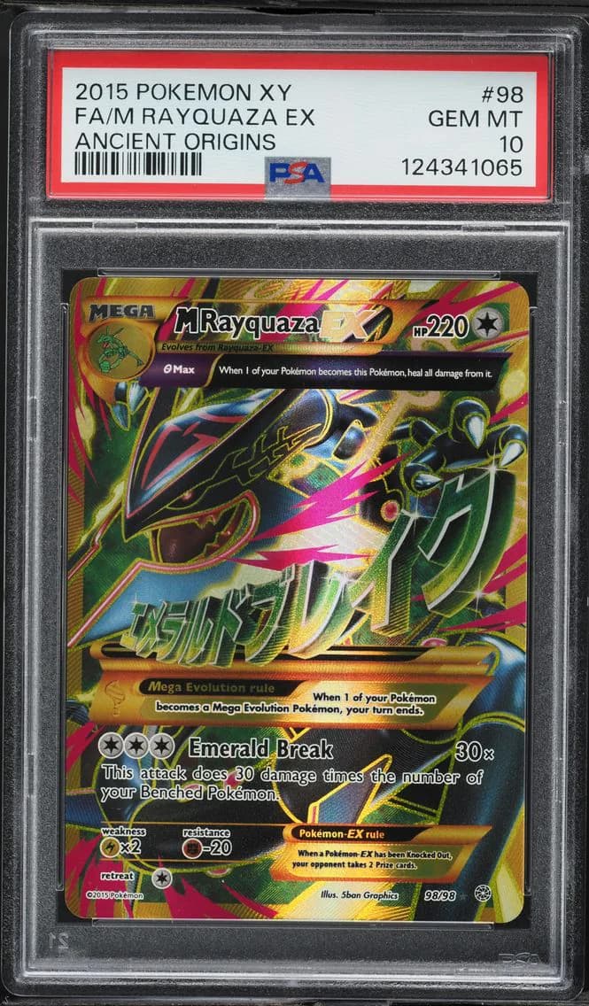 2015 #98 Full Art/M Rayquaza EX PSA 10 XY Ancient Origins Pokemon