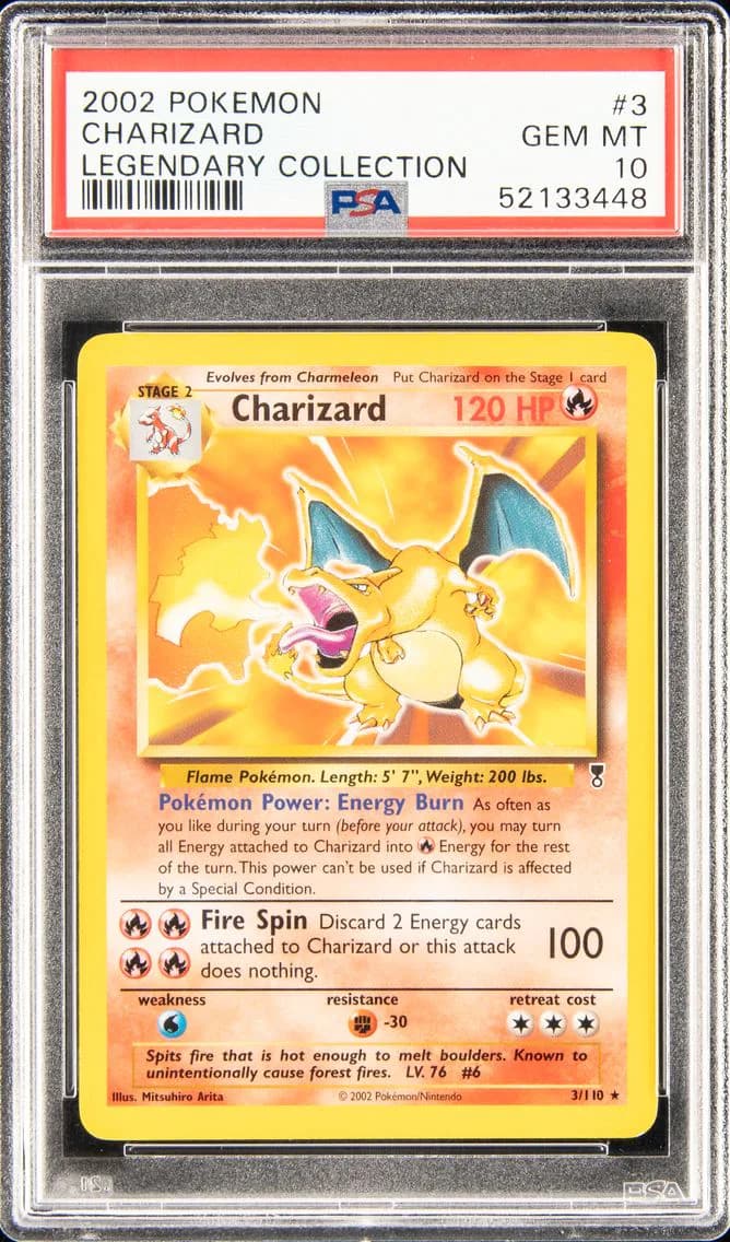 2002 #3 CHARIZARD PSA 10 POKEMON LEGENDARY COLLECTION