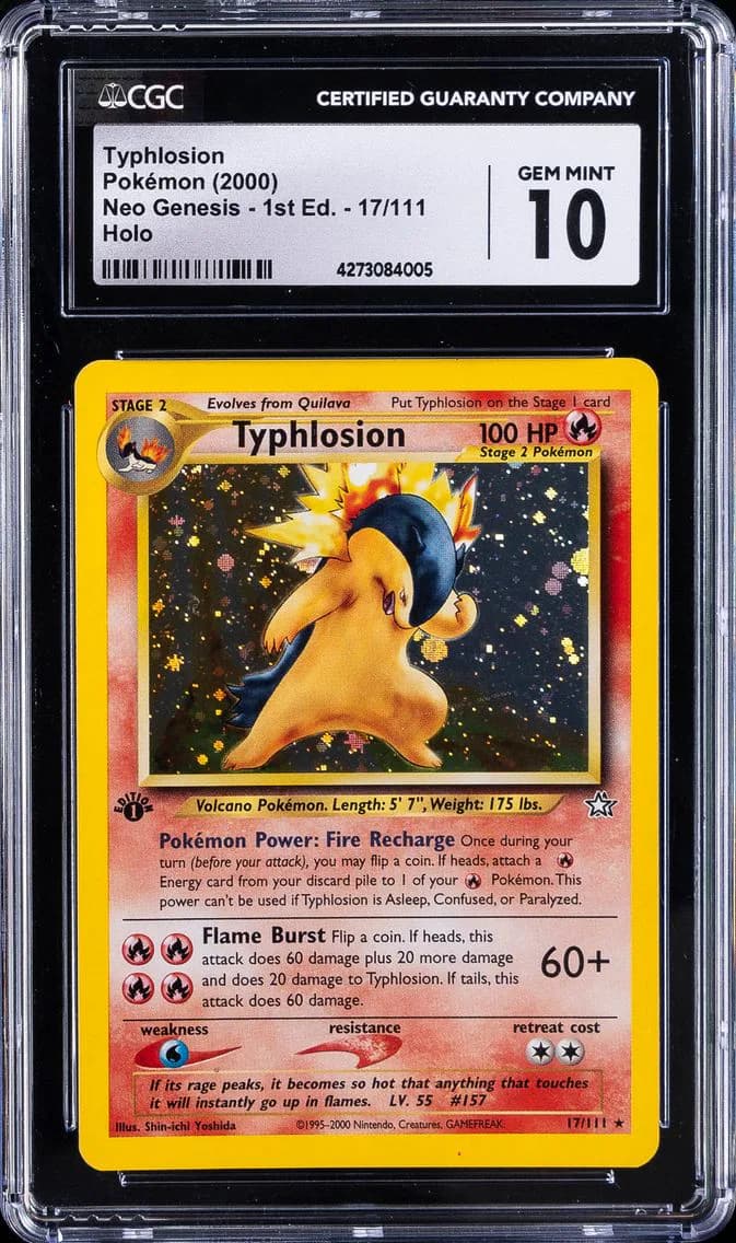 2000 #17 Typhlosion-Holo CGC 10 Neo Genesis 1st Edition Pokemon