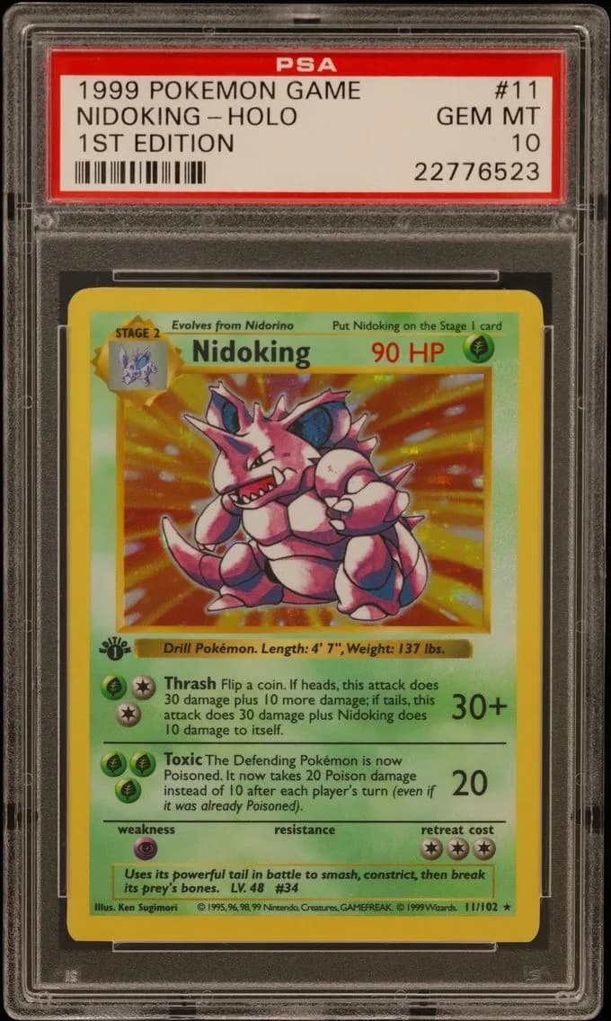 1999 #11 Nidoking-Holo 1st Edition PSA 10 Game