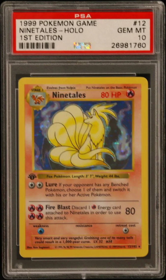 1999 #12 Ninetales-Holo 1st Edition PSA 10 Game