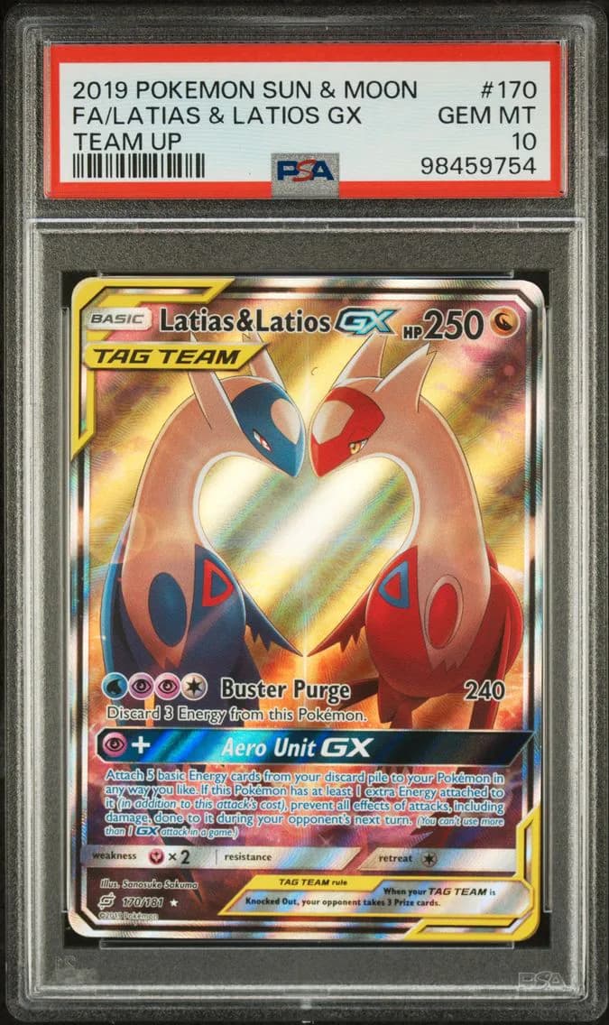 2019 #170 Full Art/Latias & Latios GX PSA 10 Sun & Moon Team Up