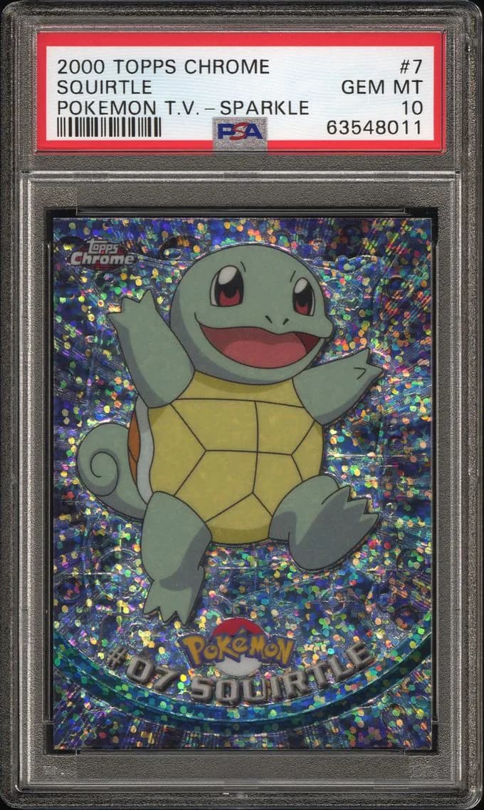 2000 #7 Squirtle Sparkle PSA 10 Topps Chrome T.V. Pokemon