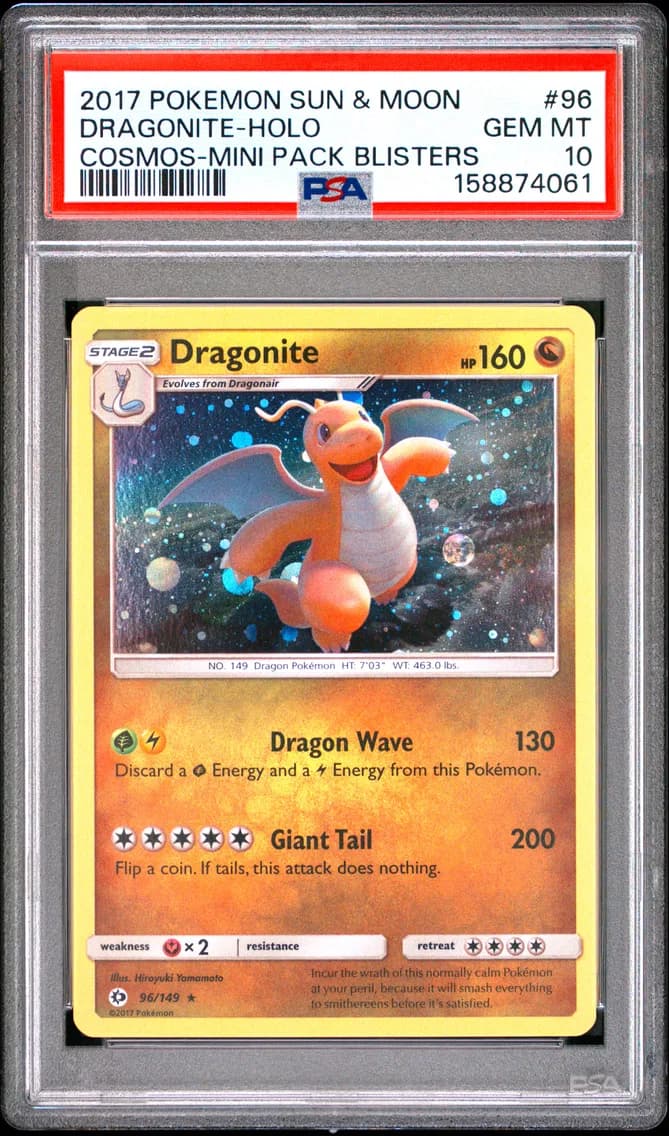 2017 #96 DRAGONITE-HOLO PSA 10 Sun & Moon