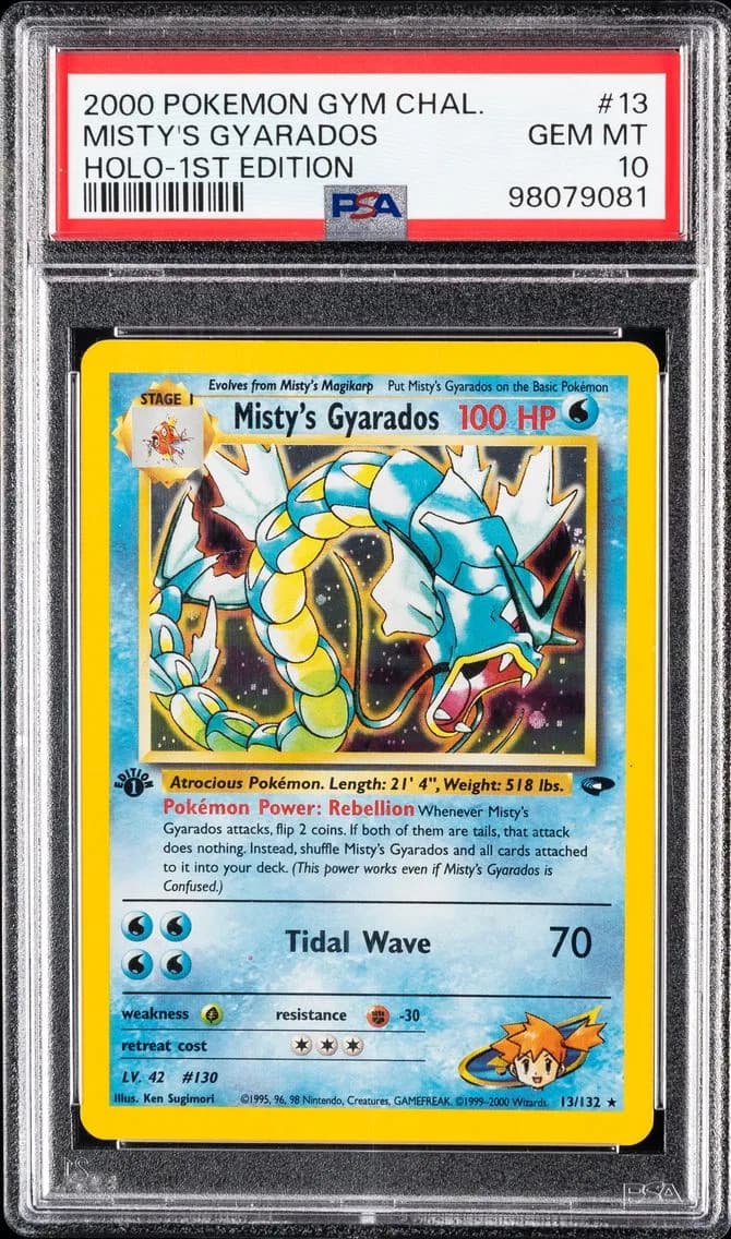 2000 #13 Misty's Gyarados Holo-1st Edition PSA 10 Gym Challenge Pokemon