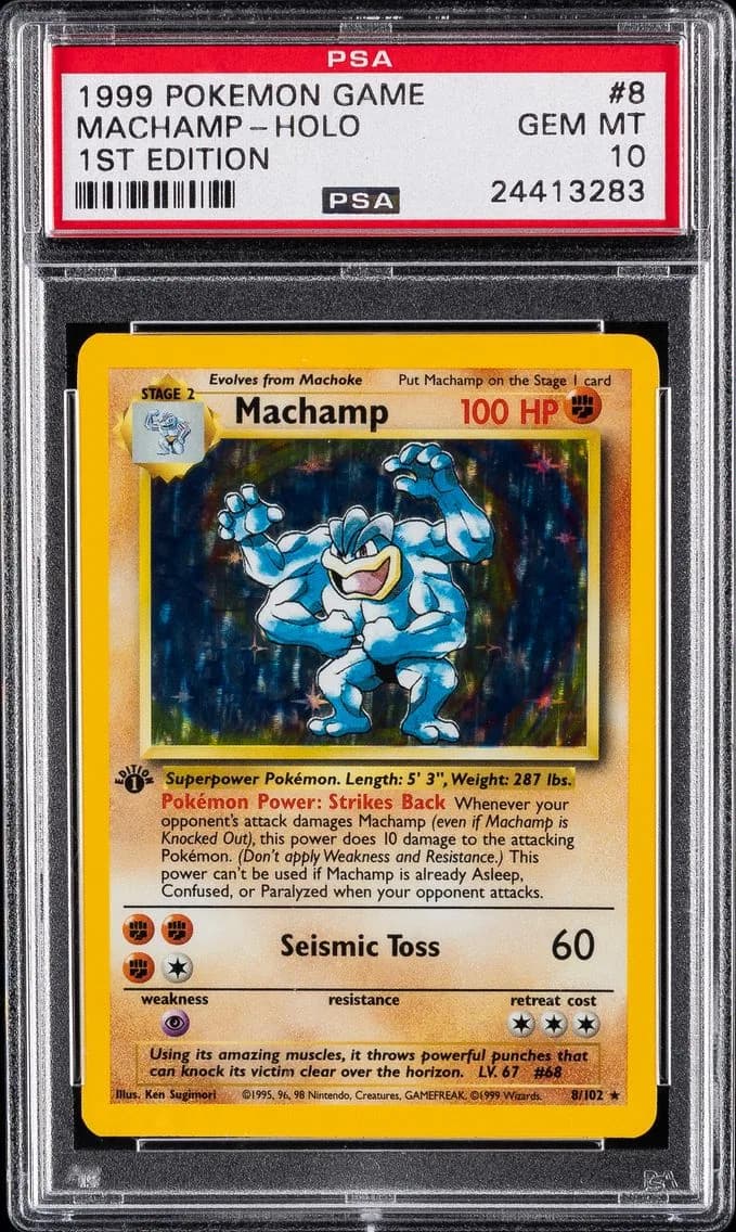 1999 #8 Machamp-Holo 1st Edition PSA 10 Game Pokemon