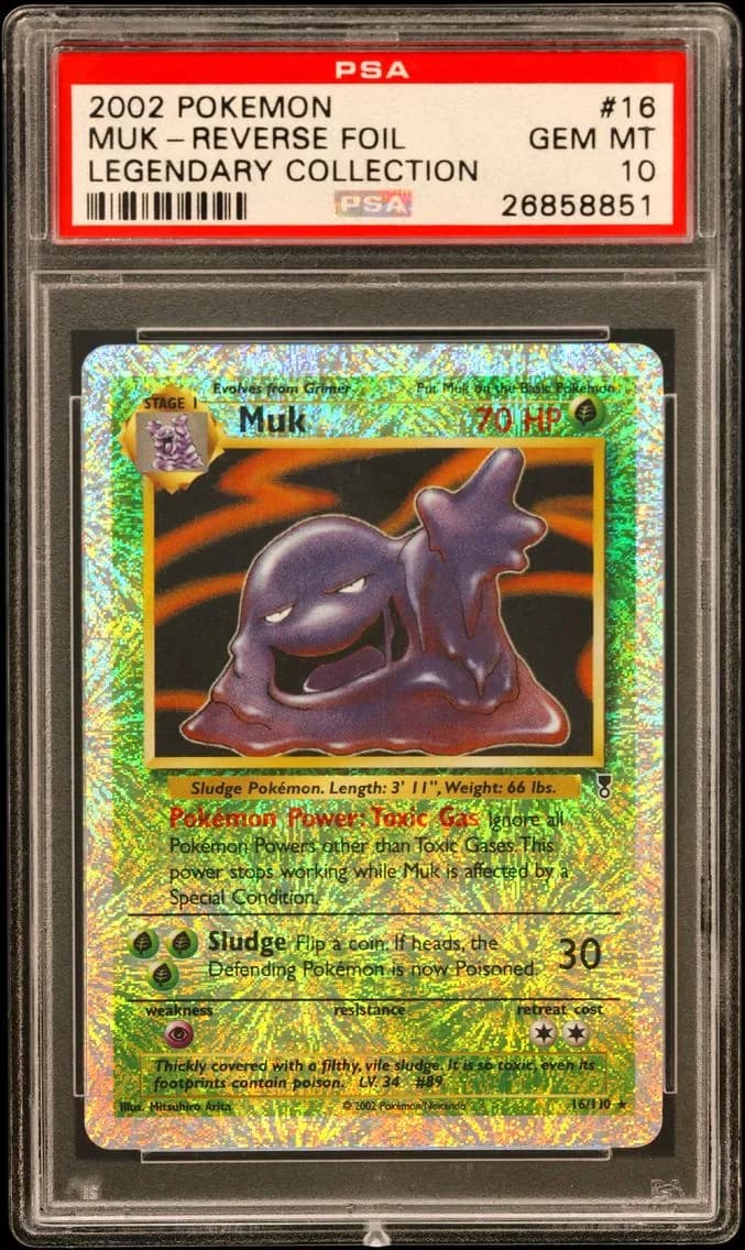 2002 #16 Muk-Reverse Foil PSA 10 Legendary Collection