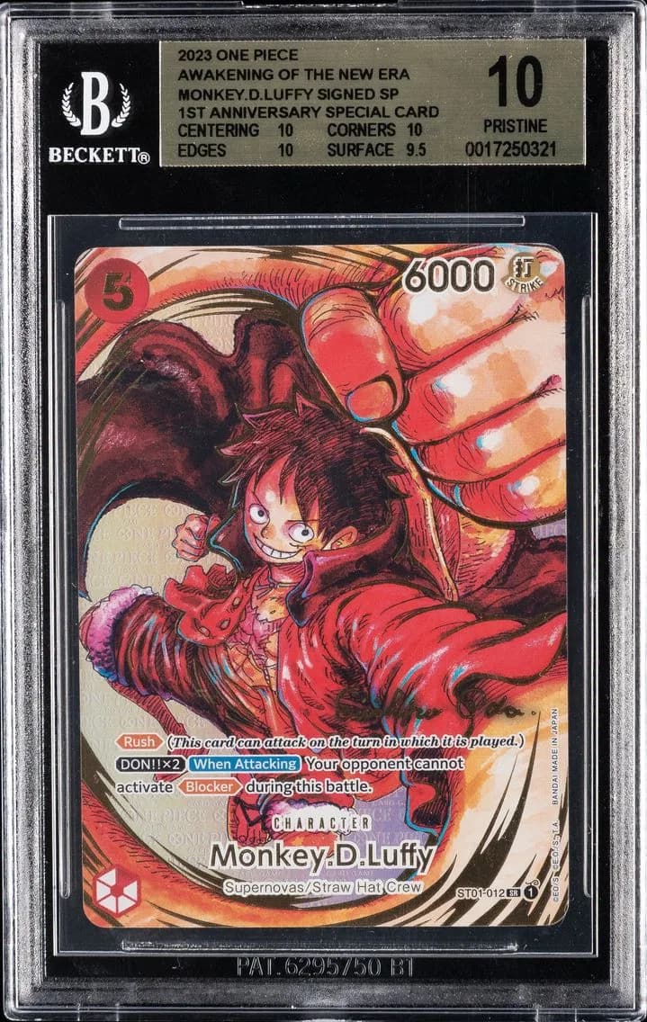 2023 #012 Monkey D. Luffy BGS 10 One Piece OP05-Awakening of the New Era Pokemon