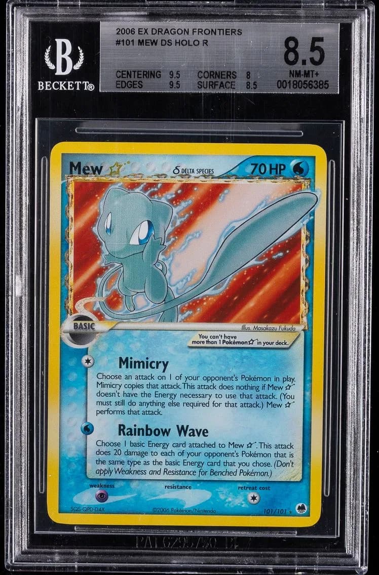2006 #101 Mew-Holo BGS 8.5 EX Dragon Frontiers Pokemon