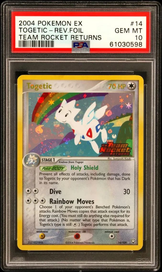 2004 #14 Togetic-Reverse Foil PSA 10 EX Team Rocket Returns
