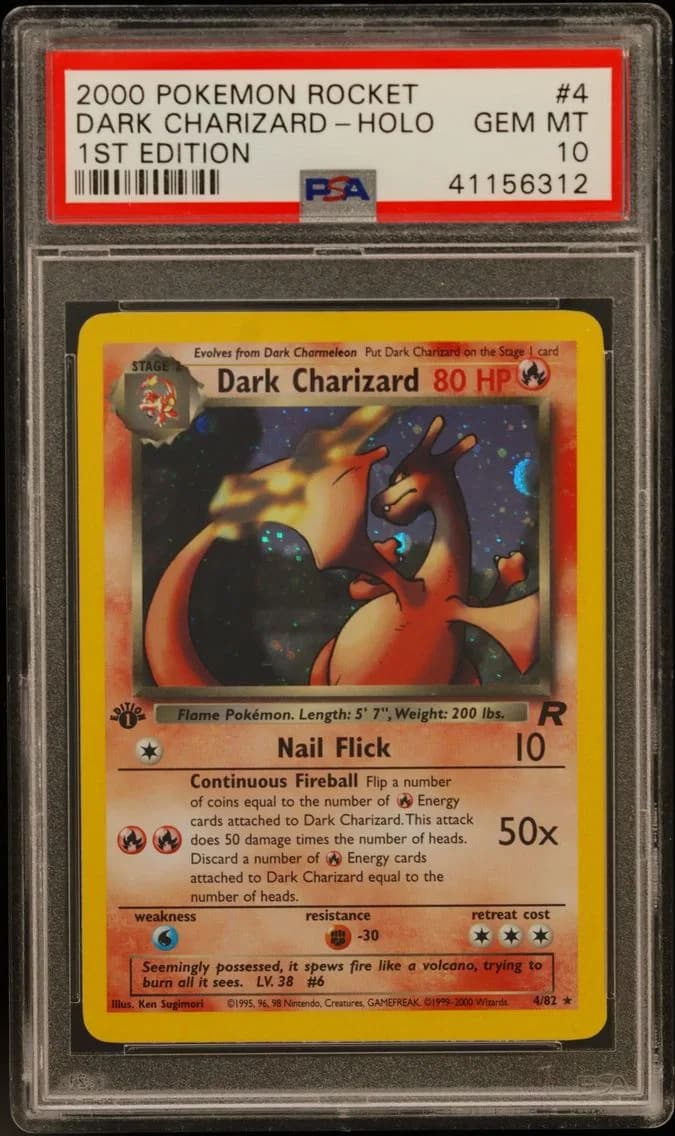 2000 #4 Dark Charizard-Holo 1st Edition PSA 10 Rocket
