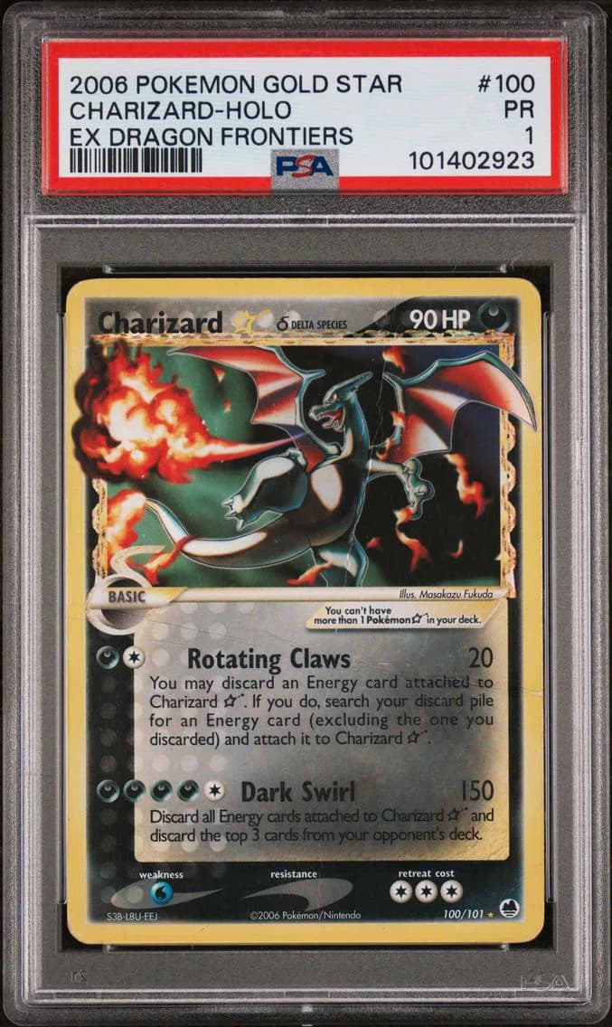2006 #100 Charizard-Holo PSA 1 EX Dragon Frontiers Pokemon