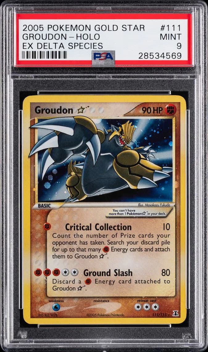 2005 #111 Groudon-Holo PSA 9 EX Delta Species Pokemon