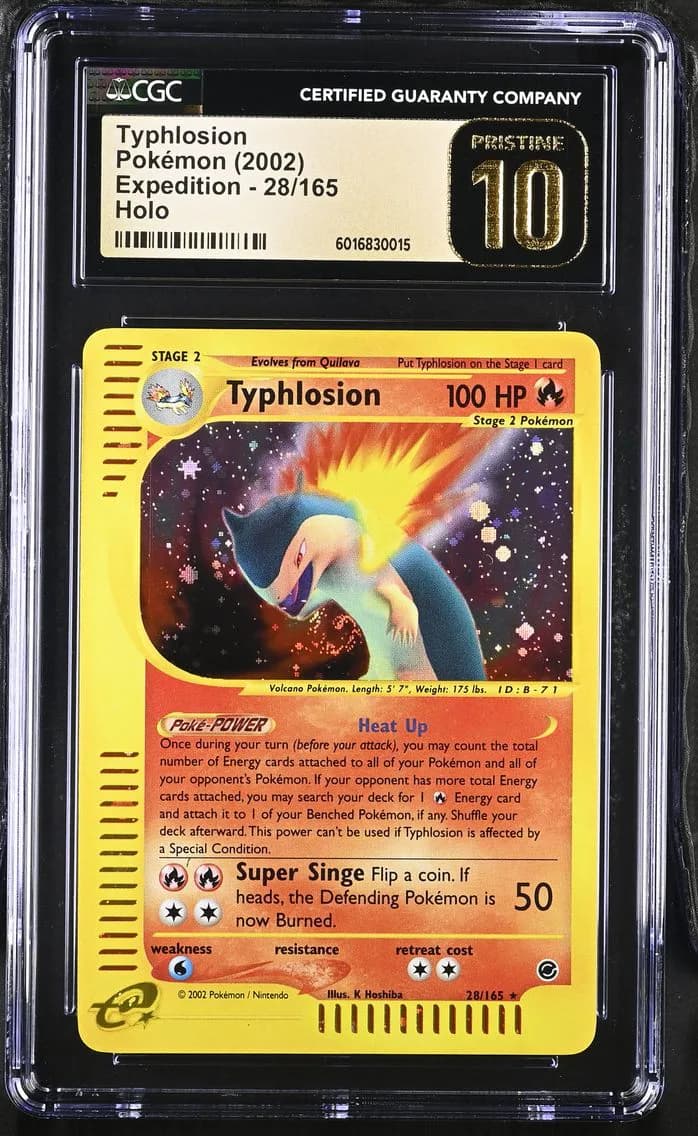 2002 #28 Typhlosion CGC 10 Pristine Expedition - English