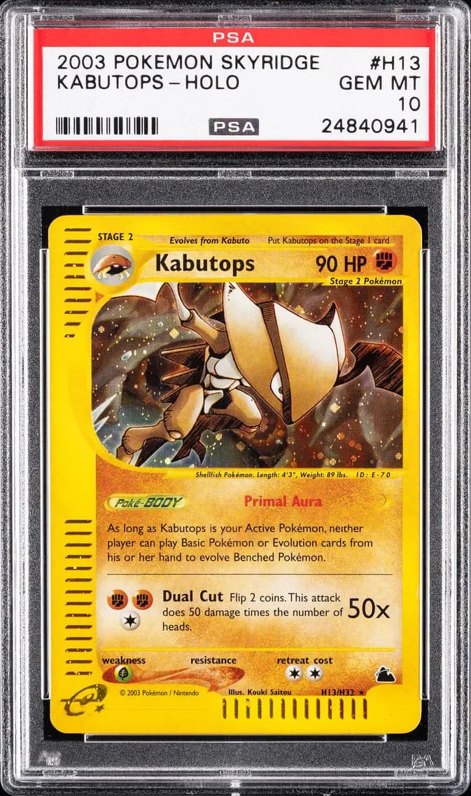 2003 #H13 Kabutops-Holo PSA 10 Skyridge Pokemon