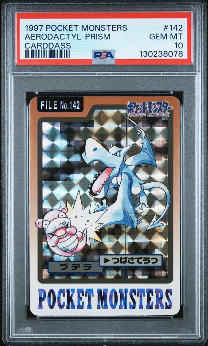 1997 #142 Aerodactyl-Prism PSA 10 Pocket Monsters Carddass