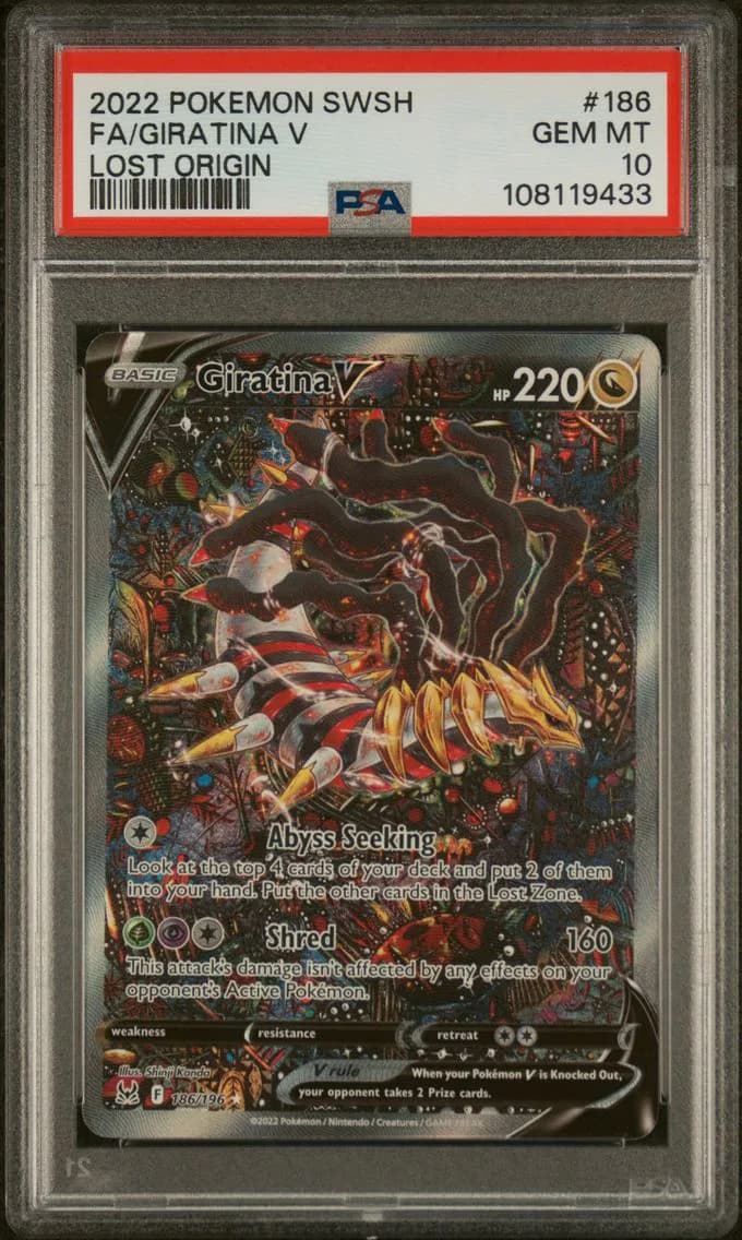 2022 #186 Full Art/Giratina V PSA 10 Sword & Shield Lost Origin