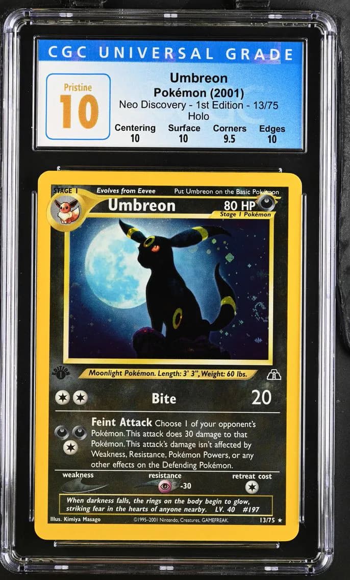 2001 #13 Umbreon CGC 10 Pristine Neo Discovery - 1st Edition - English
