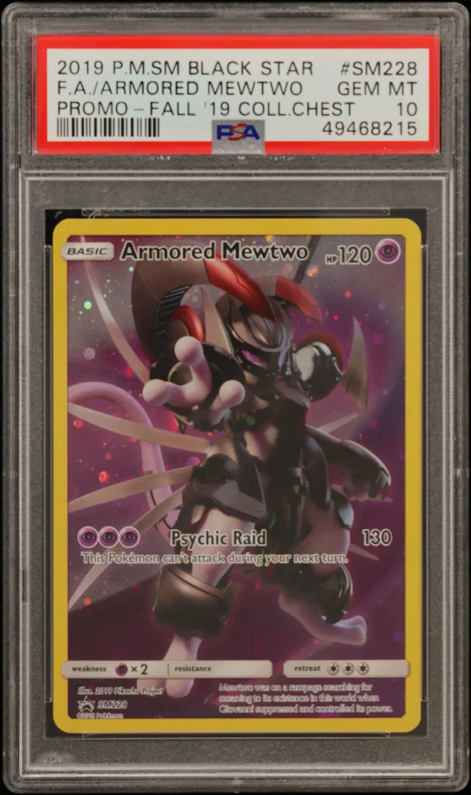 2019 #SM228 Full Art/Armored Mewtwo PSA 10 SM Black Star Promo